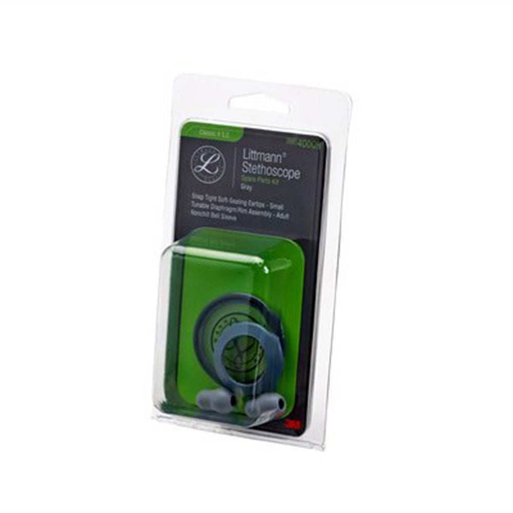 Littmann Spare Parts Kit for Classic II S.E. Stethoscope: Bell Sleeve, Small Snap Tight Soft-Sealing Eartips, Adult Rim/Diaphragm, Gray, 10 kits/cs. MPN: 40006 - Image 2