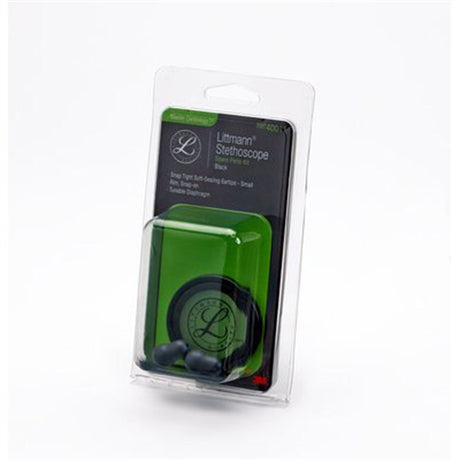 Littmann Spare Parts Kit for Master Cardiology Stethoscope: Small Snap Tight Soft-Sealing Eartips, Rim/Diaphragm, Black, each. MPN: 40011E - Image 2