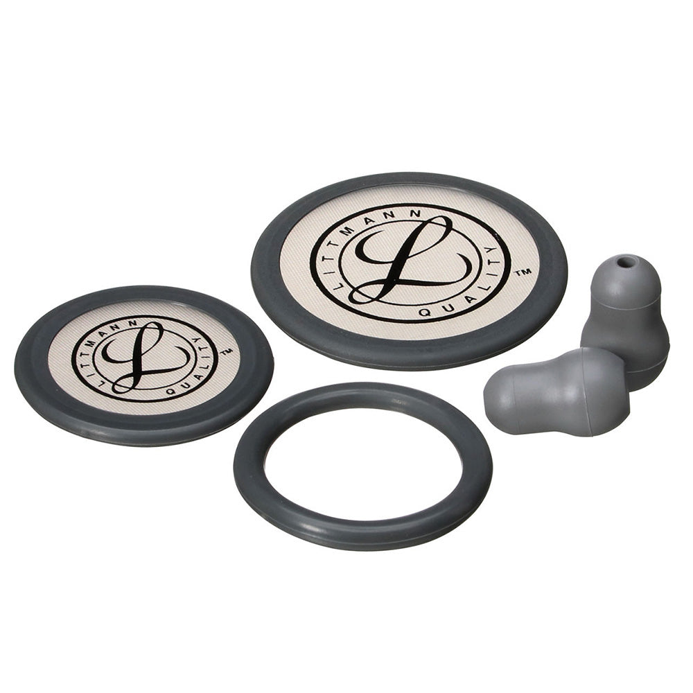 Littmann Spare Parts Kit for Classic III & Cardiology IV: Small Snap Tight Soft-Sealing Eartips, Adult Diaphragm, Pediatric Single Diaphragm, GRAY, 10 kits/cs. MPN: 40017