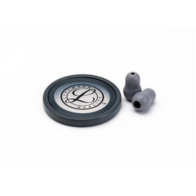 Littmann Spare Parts Kit for Master Cardiology Stethoscope: Small Snap Tight Soft-Sealing Eartips, Rim/Diaphragm, Gray, each. MPN: 40018E