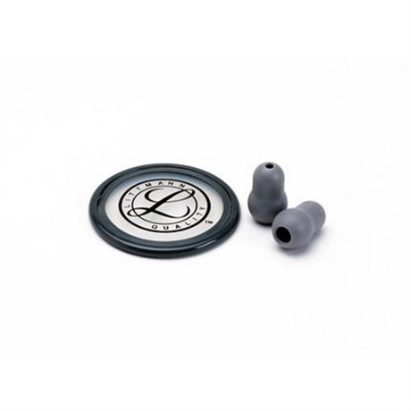 Littmann Spare Parts Kit for Master Classic Stethoscope: Small Snap Tight Soft-Sealing Eartips, Rim/Diaphragm, Gray, each. MPN: 40023E