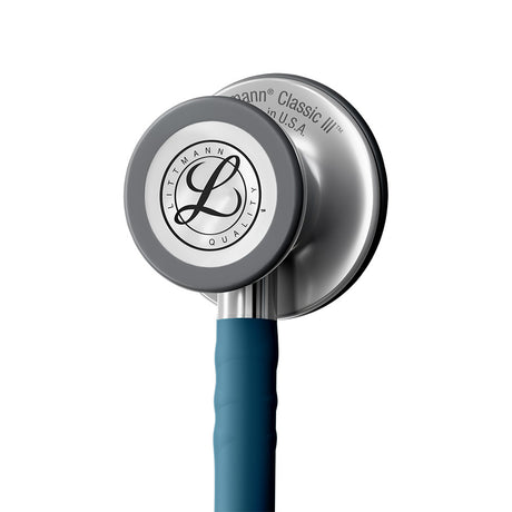 Littmann CLASSIC III Stethoscope, Stainless-Finish Chestpiece, Satin-Finish Caribbean Blue Tube. MPN: 5623C - Image 2