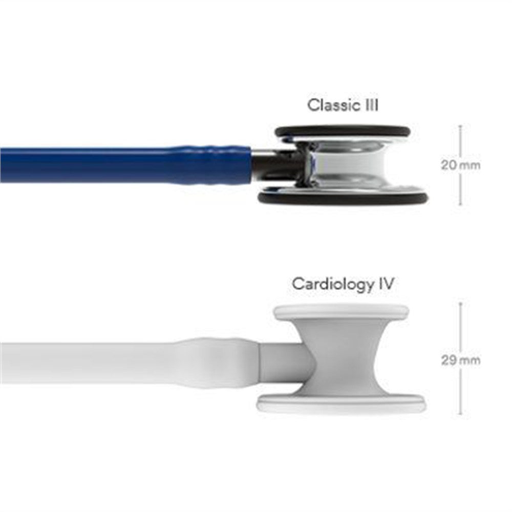 3M Littmann Classic III Stethoscope, Mirror Chestpiece, Navy Blue Tube, Smoke Stem & Headset. MPN: 5863 - Image 4
