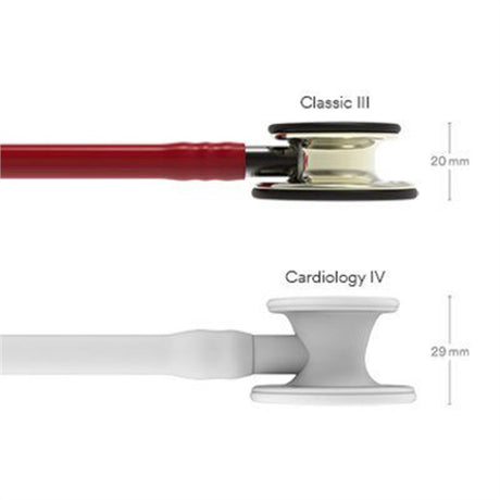 3M Littmann Classic III Stethoscope, Champagne Chestpiece, Burgundy Tube, Smoke Stem & Headset. MPN: 5864 - Image 4