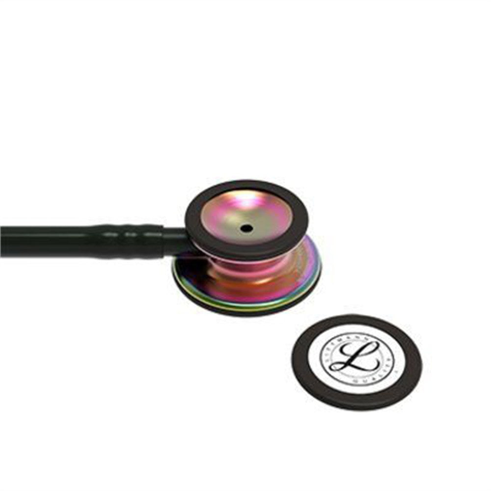 3M Littmann Classic III Stethoscope, Rainbow Chestpiece, Black Stem & Headset, Black Tube. MPN: 5870 - Image 2