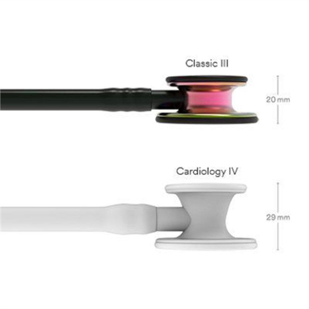 3M Littmann Classic III Stethoscope, Rainbow Chestpiece, Black Stem & Headset, Black Tube. MPN: 5870 - Image 4