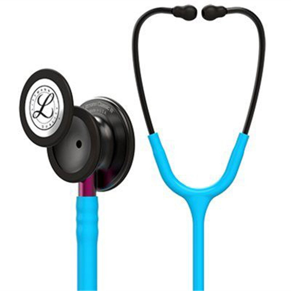 3M Littmann Classic III Stethoscope, Smoke Chestpiece, Turquoise Tube, Pink Stem & Smoke Headset. MPN: 5872
