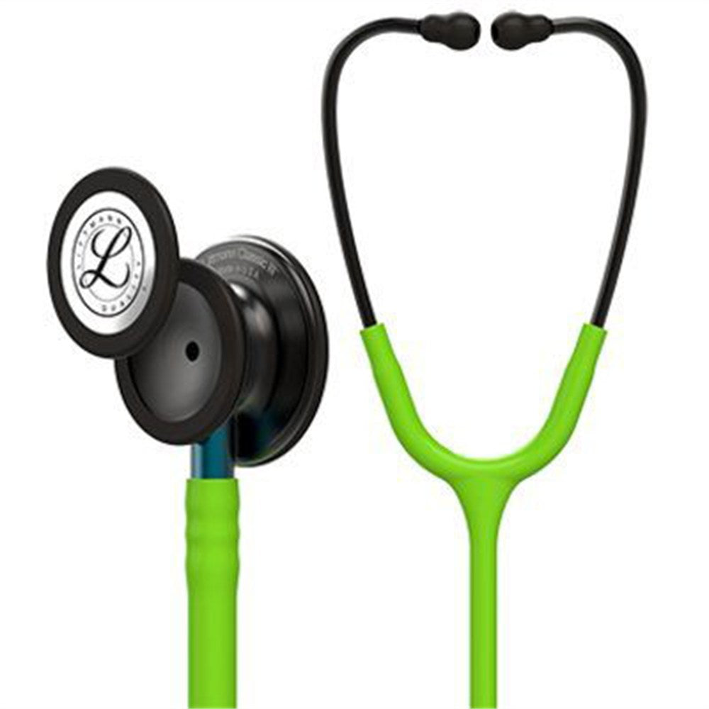 3M Littmann Classic III Stethoscope, Smoke Chestpiece, Lime Green Tube, Blue Stem & Smoke Headset. MPN: 5875