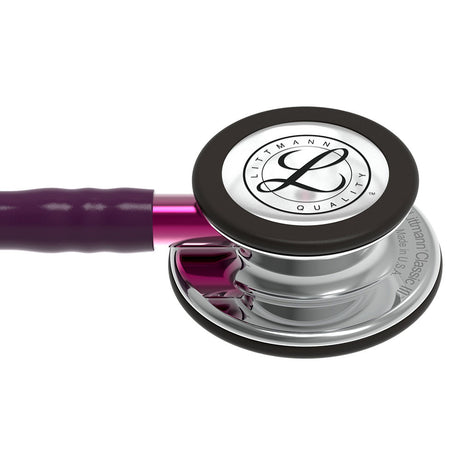 3M Littmann Classic III Stethoscope, Mirror Chestpiece, Plum Tube, Pink Stem and Smoke Headset. MPN: 5960 - Image 2