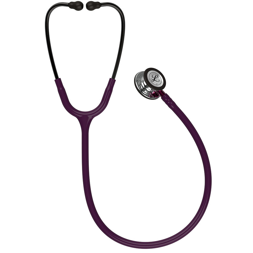 3M Littmann Classic III Stethoscope, Mirror Chestpiece, Plum Tube, Pink Stem and Smoke Headset. MPN: 5960 - Image 3