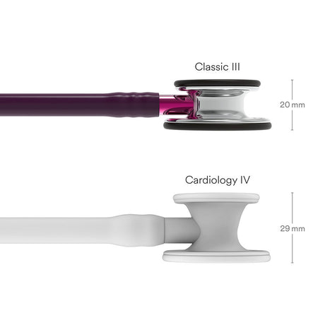 3M Littmann Classic III Stethoscope, Mirror Chestpiece, Plum Tube, Pink Stem and Smoke Headset. MPN: 5960 - Image 4