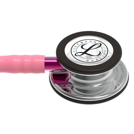 3M Littmann Classic III Stethoscope, Mirror Chestpiece, Pearl Pink Tube, Pink Stem and Smoke Headset. MPN: 5962 - Image 2