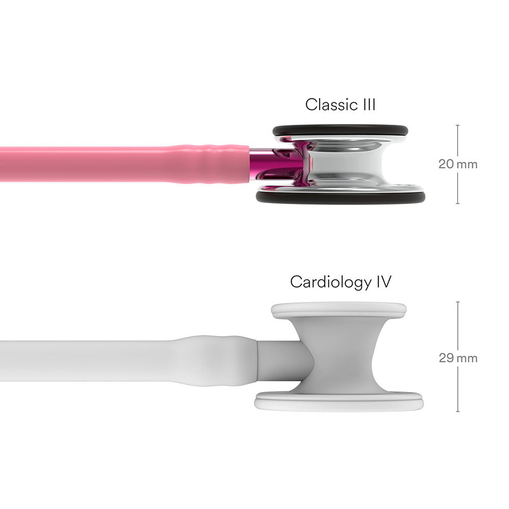 3M Littmann Classic III Stethoscope, Mirror Chestpiece, Pearl Pink Tube, Pink Stem and Smoke Headset. MPN: 5962 - Image 4
