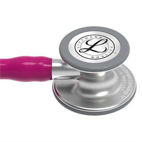 3M Littmann Cardiology IV Stethoscope, Standard Chestpiece, Raspberry Tube, Stainless Stem & Headset. MPN: 6158 - Image 2