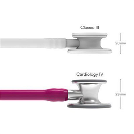 3M Littmann Cardiology IV Stethoscope, Standard Chestpiece, Raspberry Tube, Stainless Stem & Headset. MPN: 6158 - Image 4