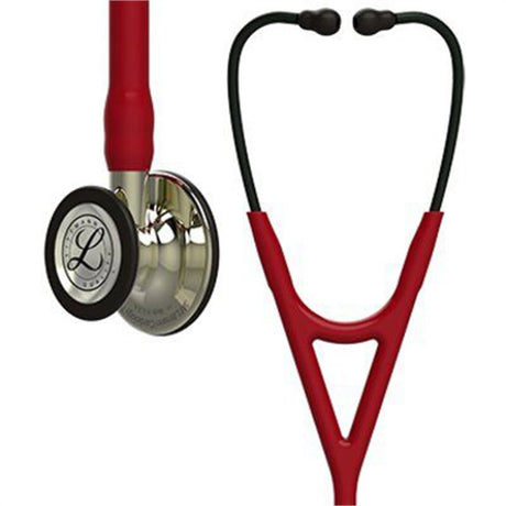 3M Littmann Cardiology IV Stethoscope, Champagne Chestpiece and Stem, Burgundy Tube. MPN: 6176