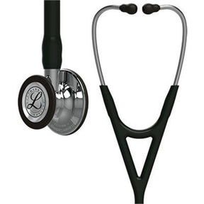 3M Littmann Cardiology IV Stethoscope, Mirror Chestpiece & Stem, Black Tube, Stainless Headset. MPN: 6177