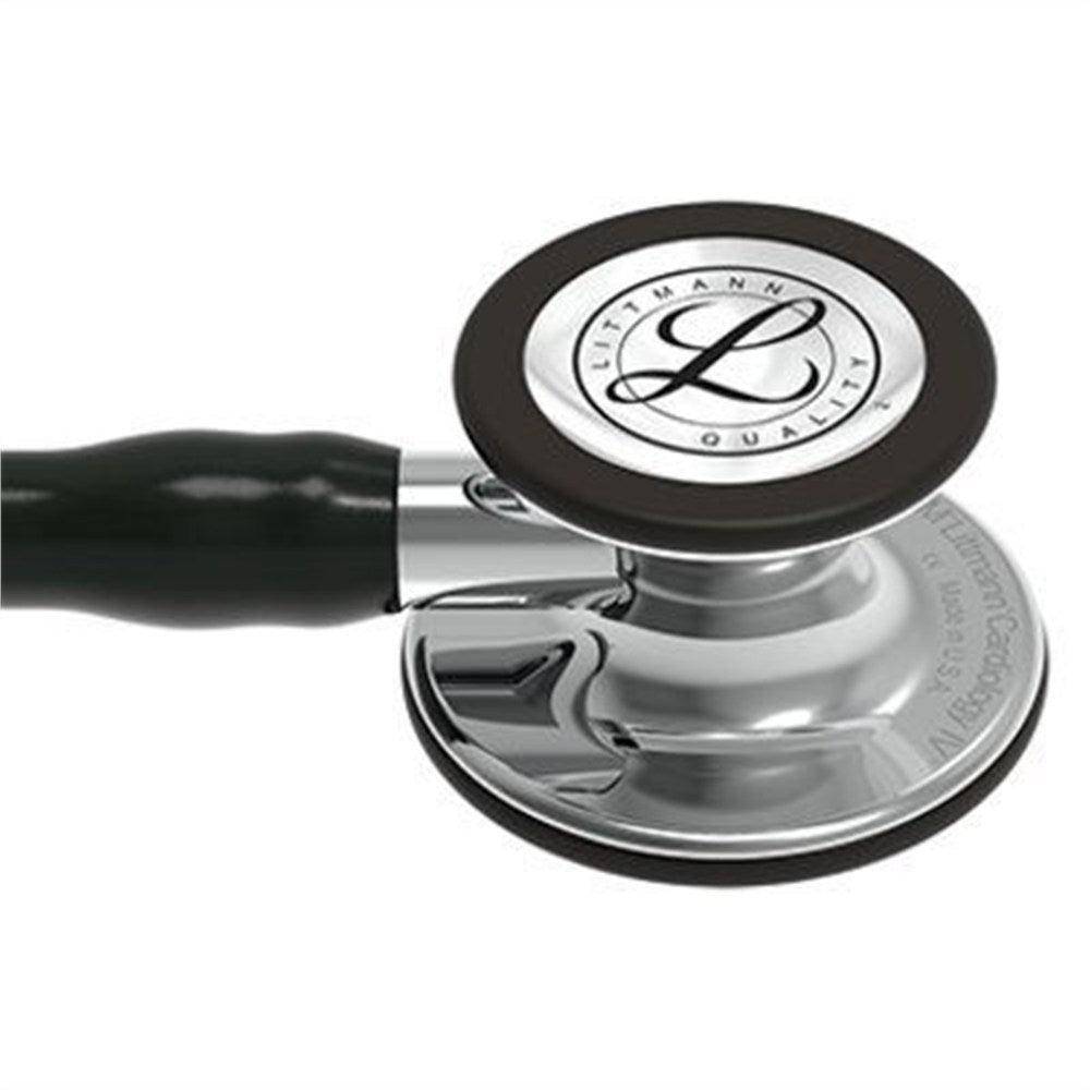 3M Littmann Cardiology IV Stethoscope, Mirror Chestpiece & Stem, Black Tube, Stainless Headset. MPN: 6177 - Image 2