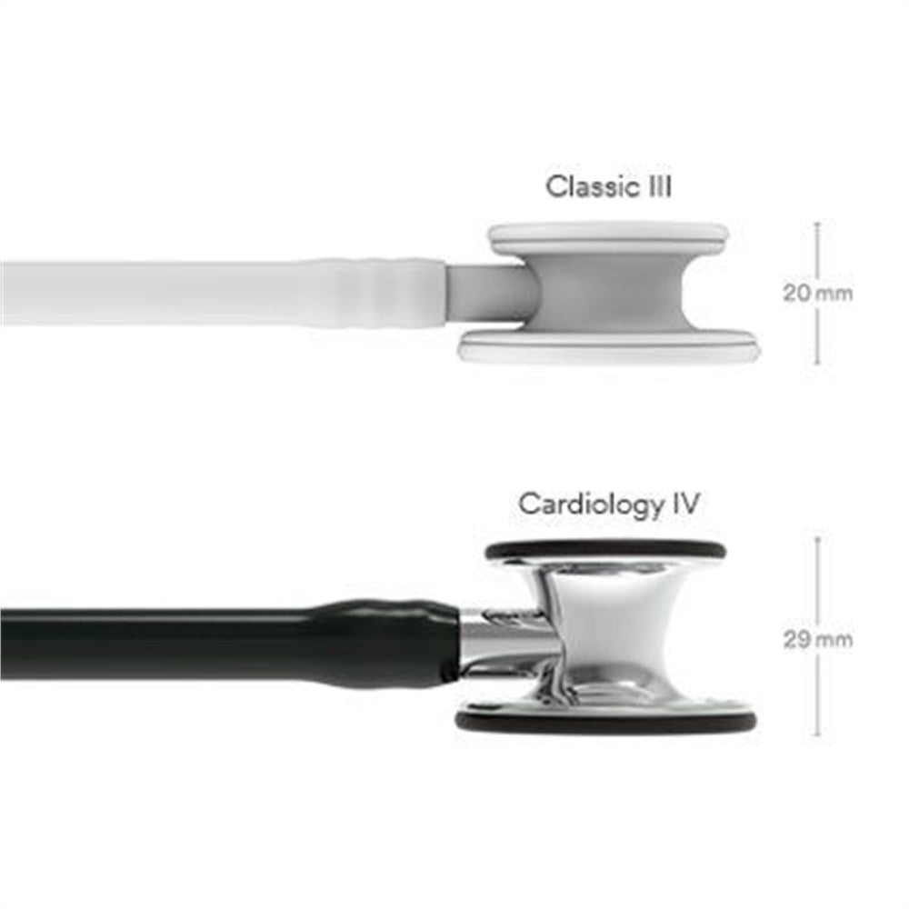 3M Littmann Cardiology IV Stethoscope, Mirror Chestpiece & Stem, Black Tube, Stainless Headset. MPN: 6177 - Image 4