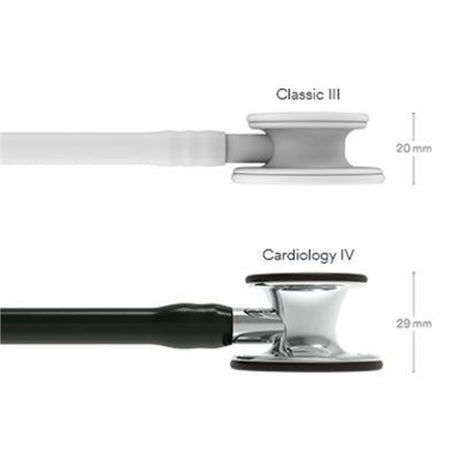 3M Littmann Cardiology IV Stethoscope, Mirror Chestpiece & Stem, Black Tube, Stainless Headset. MPN: 6177 - Image 4