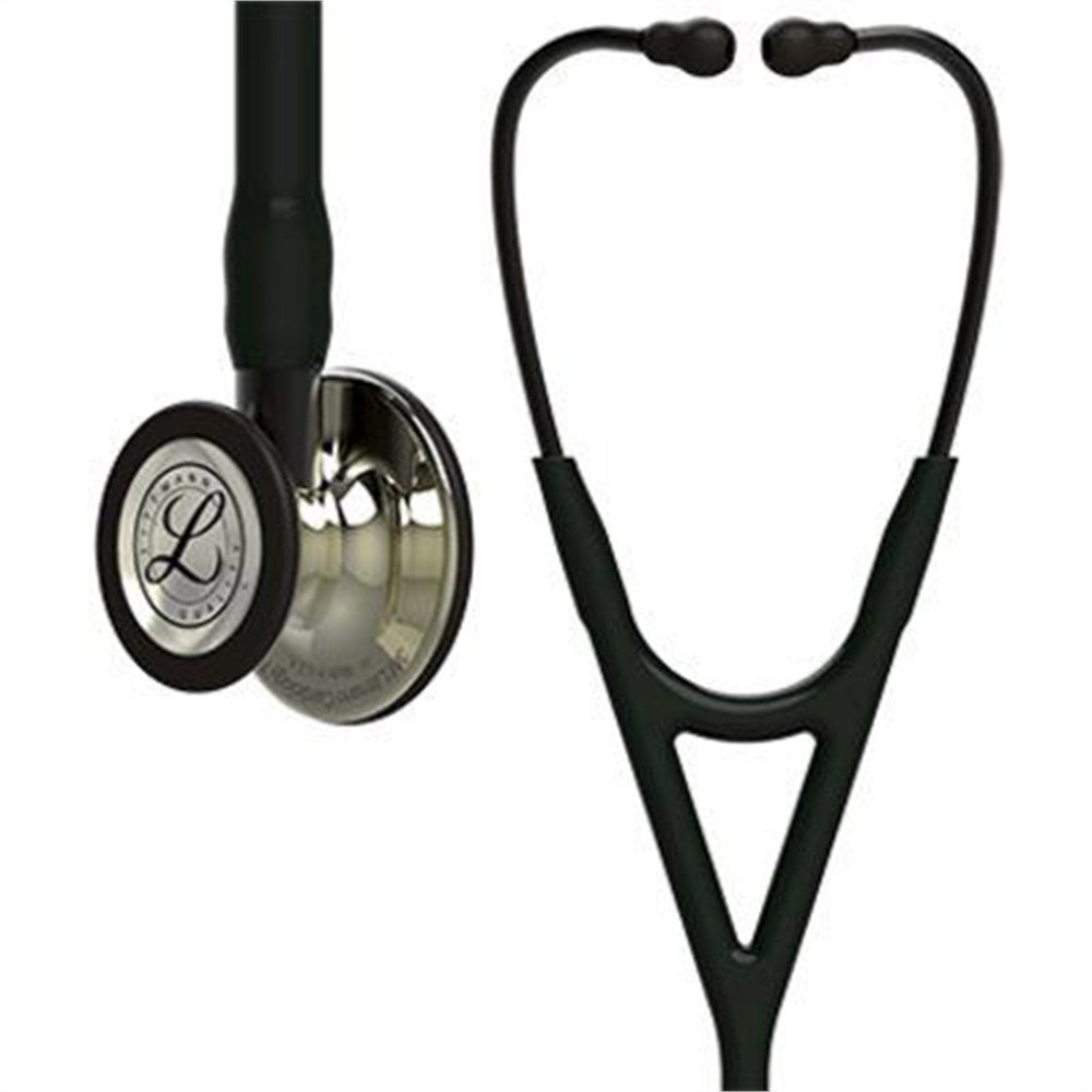 3M Littmann Cardiology IV Stethoscope, Champagne Chestpiece, Black Tube, Smoke Stem & Headset. MPN: 6179