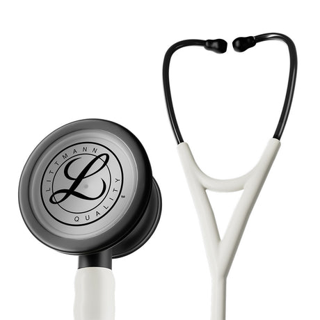 Littmann CARDIOLOGY IV Stethoscope, Black Matte Chestpiece, Satin-Finish Alabaster Tube. MPN: 6186C
