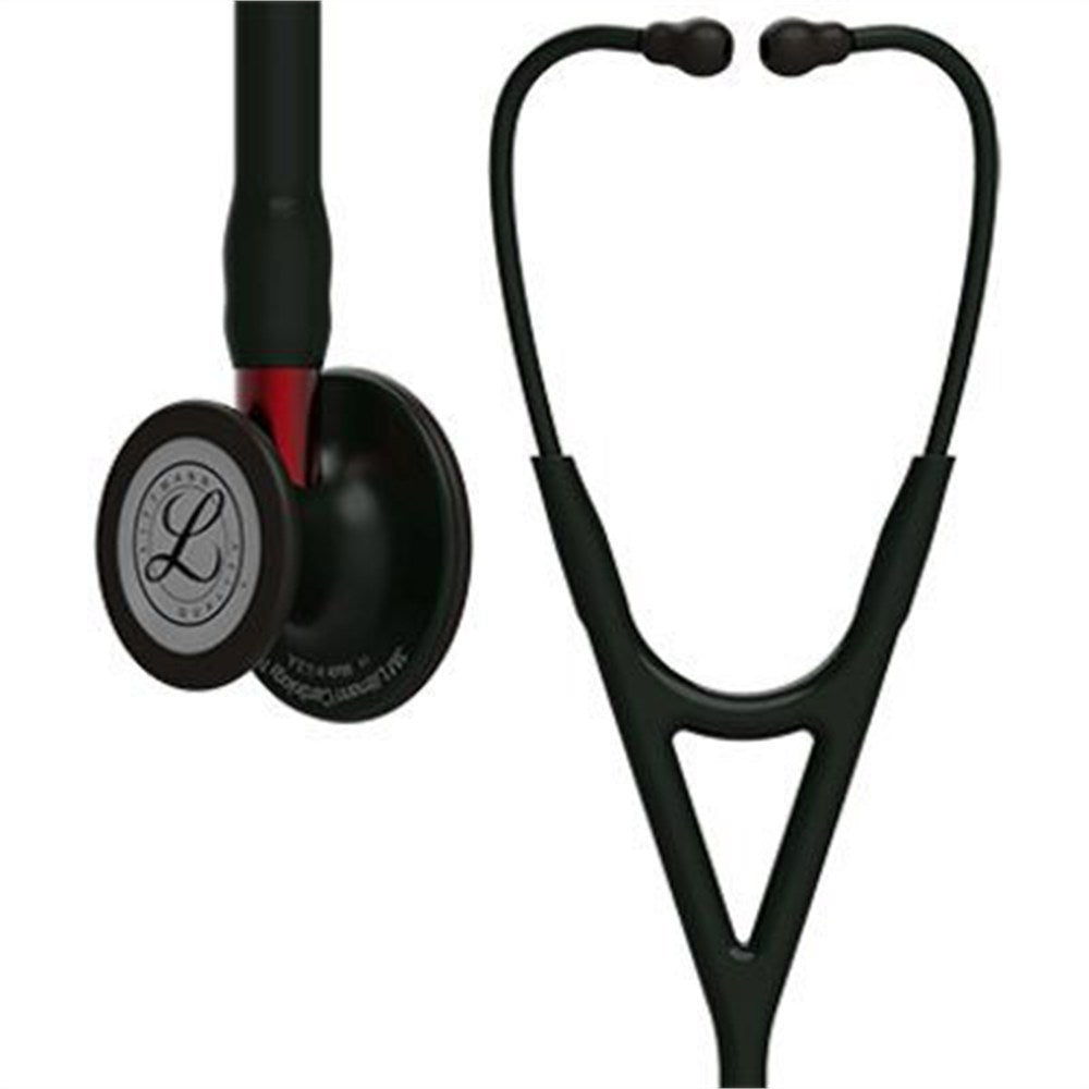 3M Littmann Cardiology IV Stethoscope, Black Chestpiece, Black Tube, Red Stem & Black Headset. MPN: 6200