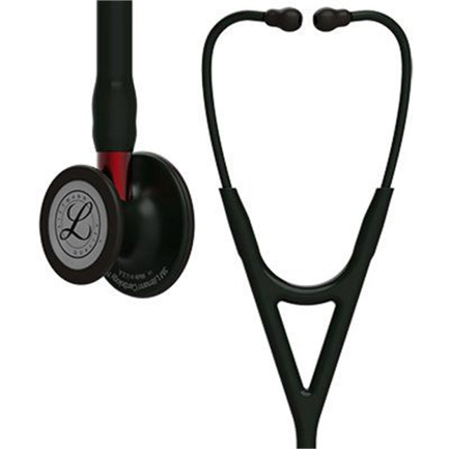 3M Littmann Cardiology IV Stethoscope, Black Chestpiece, Black Tube, Red Stem & Black Headset. MPN: 6200