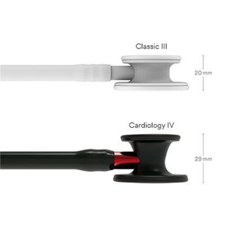 3M Littmann Cardiology IV Stethoscope, Black Chestpiece, Black Tube, Red Stem & Black Headset. MPN: 6200 - Image 4