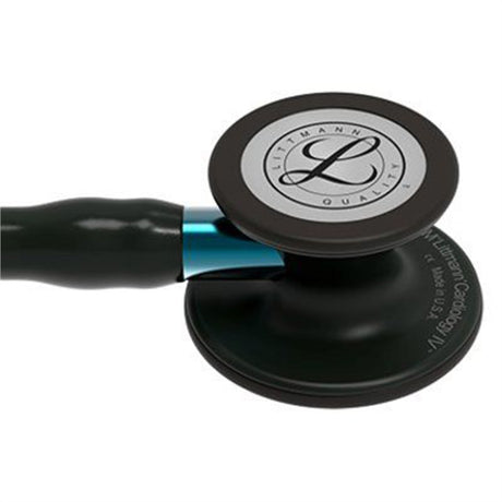 3M Littmann Cardiology IV Stethoscope, Black Chestpiece, Black Tube, Blue Stem & Black Headset. MPN: 6201 - Image 2
