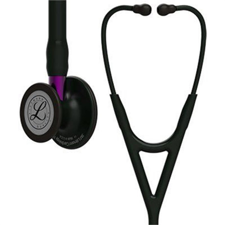3M Littmann Cardiology IV Stethoscope, Black Chestpiece, Black Tube, Violet Stem & Black Headset. MPN: 6203