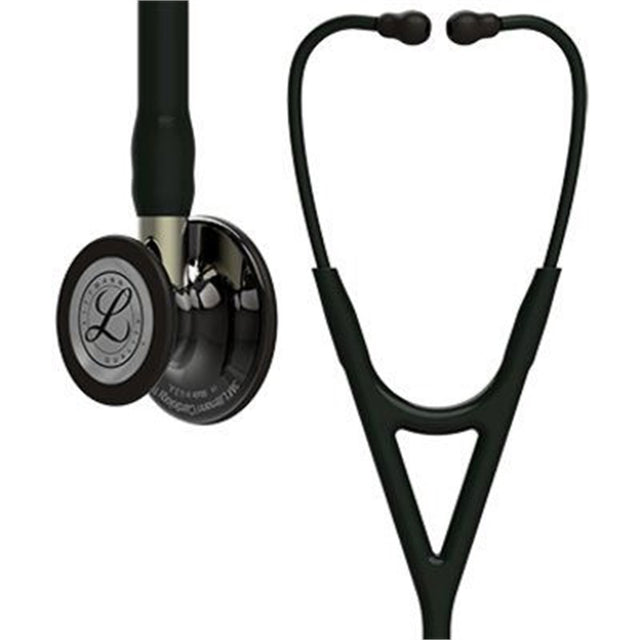 3M Littmann Cardiology IV Stethoscope, High Polish Smoke Chestpiece, Black Tube, Champagne Stem & Black Headset. MPN: 6204