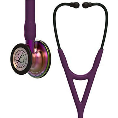 3M Littmann Cardiology IV Stethoscope, Rainbow Chestpiece, Plum Tube, Violet Stem & Black Headset. MPN: 6205