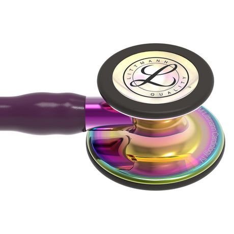 3M Littmann Cardiology IV Stethoscope, High Polish Rainbow Chestpiece, Plum Tube, Violet Stem & Black Headset. MPN: 6239 - Image 2