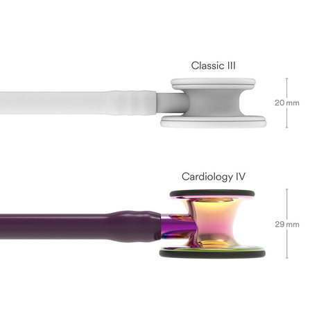 3M Littmann Cardiology IV Stethoscope, High Polish Rainbow Chestpiece, Plum Tube, Violet Stem & Black Headset. MPN: 6239 - Image 4