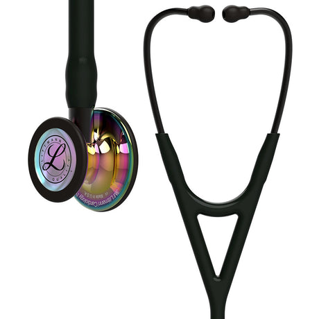 3M Littmann Cardiology IV Stethoscope, High Polish Rainbow Chestpiece, Black Tube, Smoke Stem, Smoke Headset. MPN: 6240