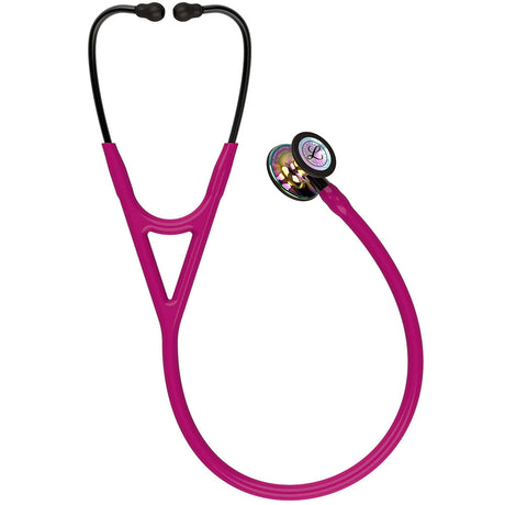 3M Littmann Cardiology IV Stethoscope, High Polish Rainbow Chestpiece, Raspberry Tube, Smoke Stem, Smoke Headset. MPN: 6241 - Image 3