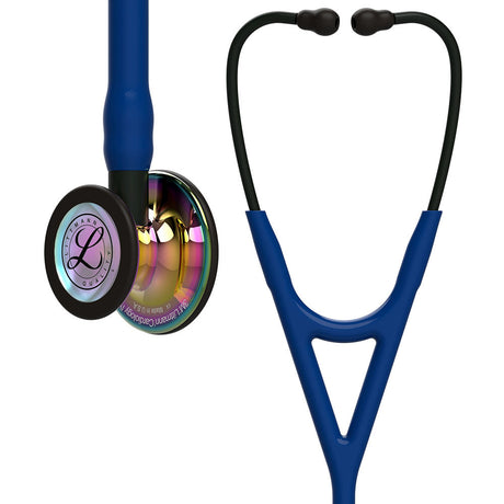 3M Littmann Cardiology IV Stethoscope, High Polish Rainbow Chestpiece, Navy Tube, Black Stem, Black Headset. MPN: 6242