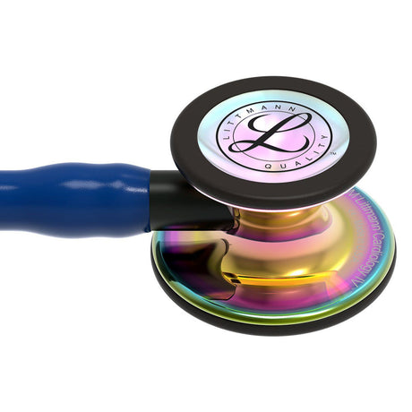 3M Littmann Cardiology IV Stethoscope, High Polish Rainbow Chestpiece, Navy Tube, Black Stem, Black Headset. MPN: 6242 - Image 2