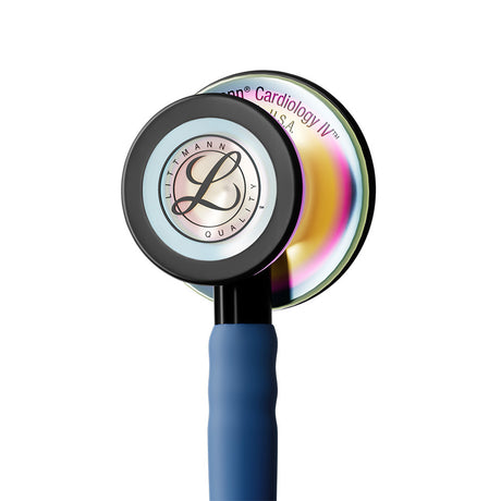 Littmann CARDIOLOGY IV Stethoscope, High Polish Rainbow Chestpiece, Satin-Finish Navy Tube. MPN: 6242C - Image 2