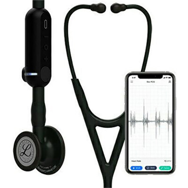 3M Littmann 8480 CORE Digital Stethoscope, Black Chestpiece, Tube, Stem and Headset, 27". MPN: 8480
