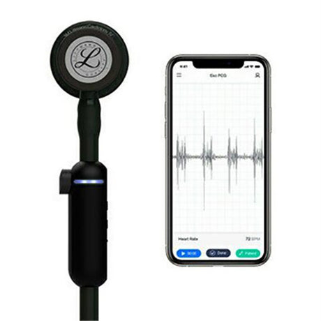 3M Littmann 8480 CORE Digital Stethoscope, Black Chestpiece, Tube, Stem and Headset, 27". MPN: 8480 - Image 4