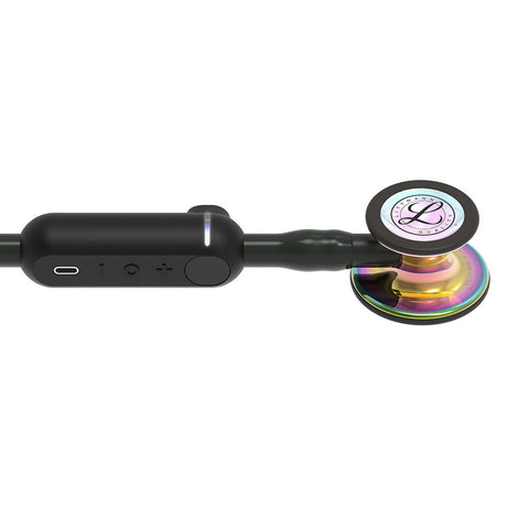 3M Littmann 8570 CORE Digital Stethoscope, High Polish Rainbow Chestpiece, Black Tube, Stem and Headset, 27". MPN: 8570 - Image 3