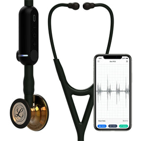 3M Littmann 8870 CORE Digital Stethoscope, High Polish Copper Chestpiece, Black Tube, Stem and Headset, 27". MPN: 8870