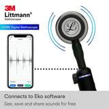 3M Littmann 8890 CORE Digital Stethoscope, Mirror Chestpiece, Black Tube, Stem and Headset, 27". MPN: 8890 - Image 4
