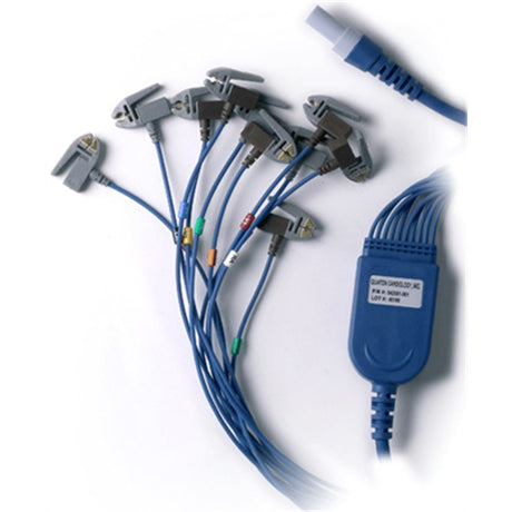 Patient Cable for Quinton Q-Stress or Burdick HeartStride, AHA 25", pinch connection. MPN: 60-00180-01