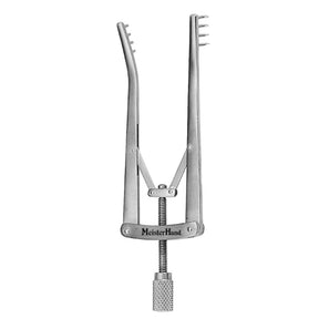 MeisterHand ALM Retractor, 4" (10.2 cm), spread 2-7/8" (7.2 cm), prongs 3/8"(1.0 cm) deep. MPN: MH11-13