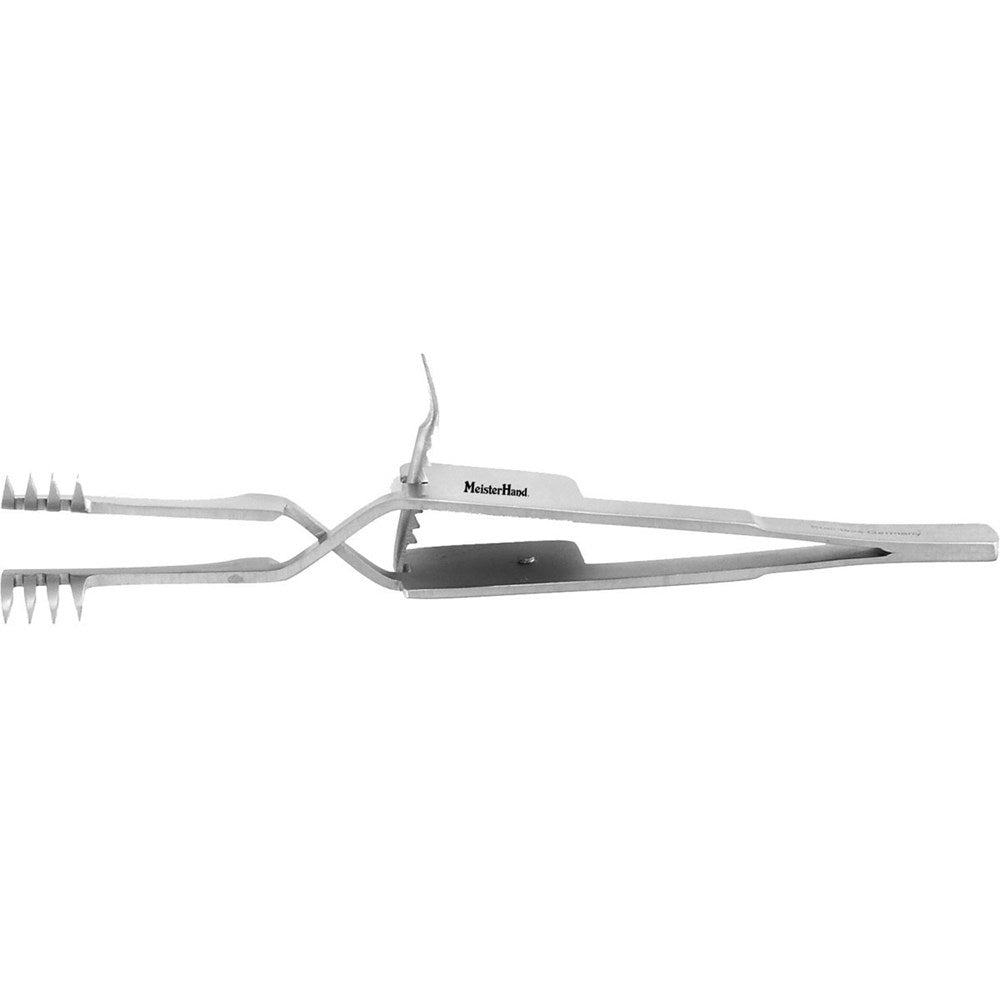 MeisterHand HEISS Self-Retaining Cross Action Retractor, 4" (102mm), Sharp Prongs. MPN: MH11-14