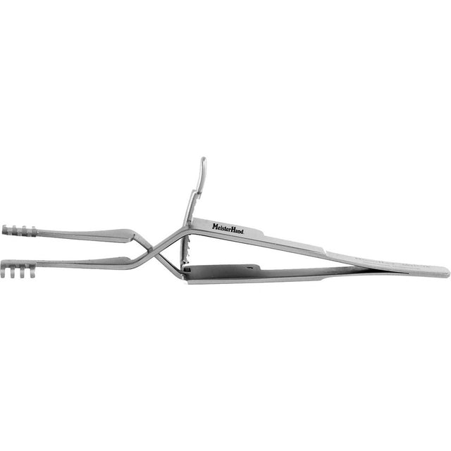 MeisterHand HEISS Self-Retaining, Cross Action Retractor, 4" (10.2 cm), blunt prongs. MPN: MH11-16