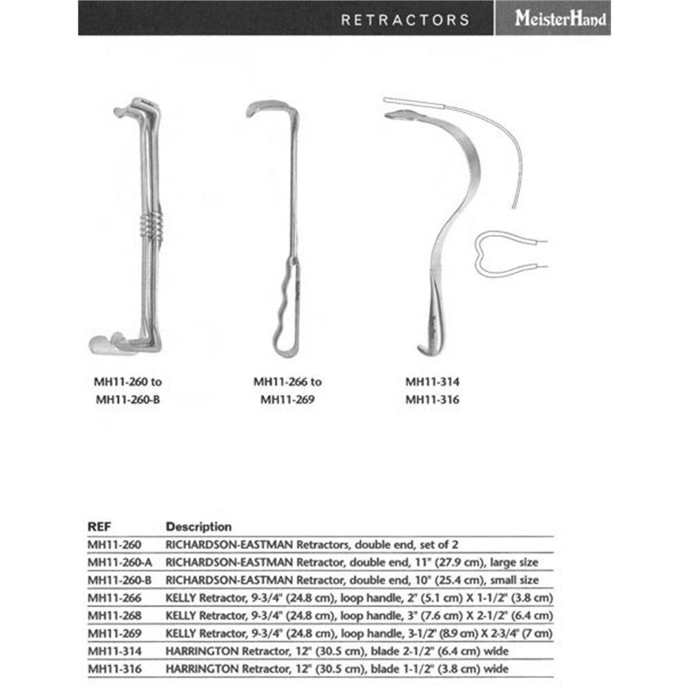 MeisterHand HARRINGTON Retractor, 12-1/2" (31.8 cm), blade 2-1/2" (6.4 cm) wide. MPN: MH11-314 - Image 2